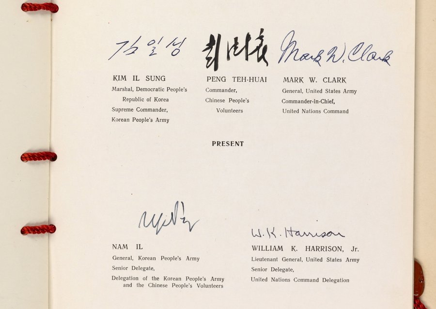 Signatories of the Armistice Agreement 1953. The Armistice Agreement was first signed by the two Senior Delegates in the peace pagoda. Subsequently, it was signed by the three military commanders in their respective headquarters.